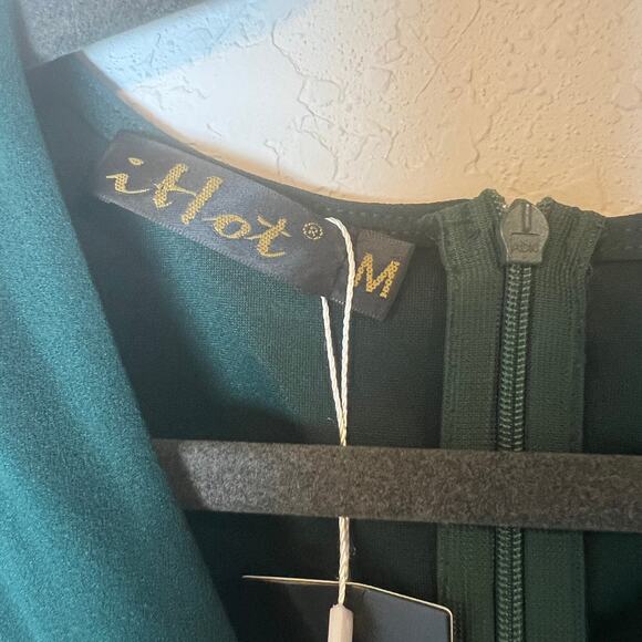 IHot Women's Dark Green Sleeveless Dress Size M NEW - Picture 5 of 8